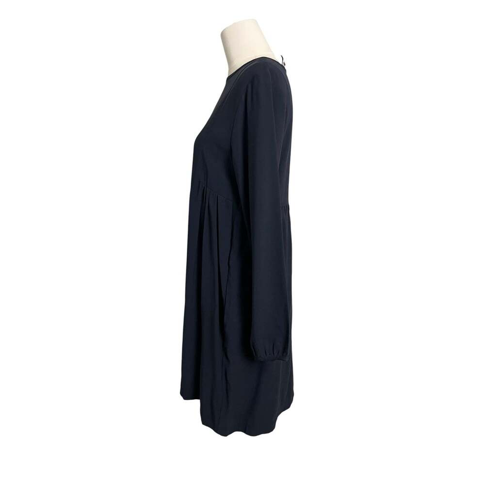 RUHM Mini Shift Dress Womens Navy Long Sleeve Pockets Work Office Smock M - Picture 5 of 9